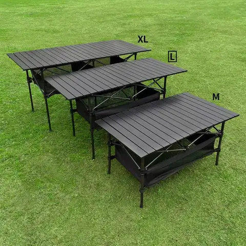 Korea Aluminum Alloy Leisure Camping Outdoor Portable Camping Picnic Foldable BBQ Folding Camping Table Pliable Tourist Table